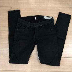 Rag & Bone Black coated skinny jeans